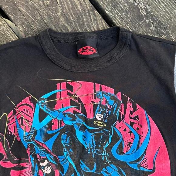 Vintage 1997 batman and robin dc comics short sleeve kids shirt - Picture 4 of 4